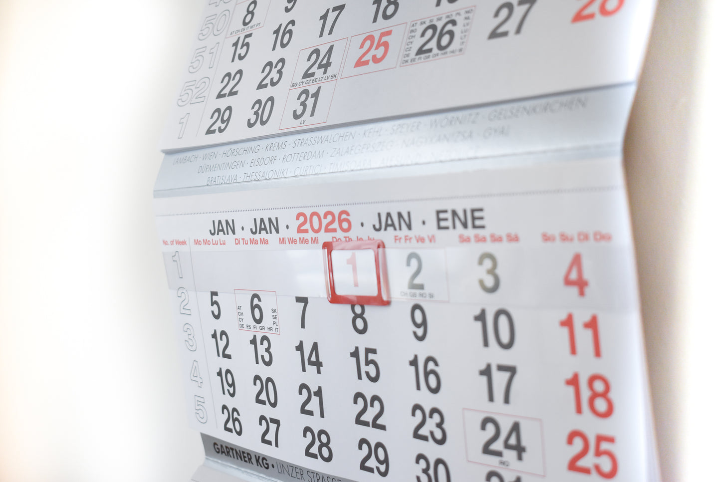 Gartner Wandkalender 2026